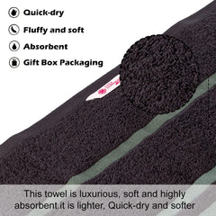 Casa Copenhagen Egyptian Cotton Exotic 1 Pcs Large Bath Towel 500 Gsm (Black)