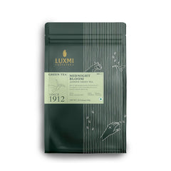 Luxmi Estates Midnight Bloom Jasmine Green Tea - 100gm, 3.5 Ounce, 50 Tea Bags | USDA Certified Organic Tea - Low Caffeine Green Tea | Additives Free Darjeeling Green Tea