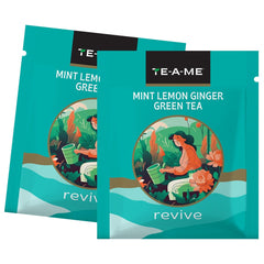 TE-A-ME Mint, Lemon & Ginger Revive Green Tea - 100 Tea Bags | Boosts Immunity & Metabolism - 100% Natural Ingredients