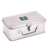 Stainless Steel Cash Box, Locker Box, Jewellery Box - Rectangle Shape, Diameter - 19cm, Colour - Silver, Special Feature - Portable