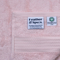 Feather & Spun Organic Cotton Lavender Fragrance Hand Towel 500 Gsm | Anti Microbial Fade Resistant Double Needle Stitch Hand Towel (Velvet Rose) - Pack Of 2