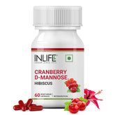 Inlife Cranberry Capsules For Urinary Tract, D - Mannose Hibiscus Extract, Health Supplement For Uti | For Unisex 60 Vegetarian Capsules 100gm 0.2lbs