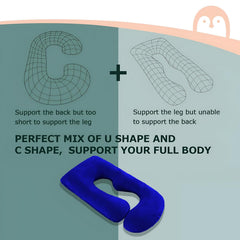 Pregnancy Pillow, Maternity Body Pillow For Sleeping, G Shaped Pillow, Royal Blue - 55 Inch | Full Body Pillow, Pregnancy Pillow For Pregnant Women, Support Belly & Back, Velvet Cover