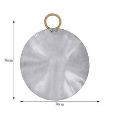 Pure Silver Cast Iron Dosa Tawa With Handle + 2 Wooden Spatula Free | Chilla Pan, Uttapam Tawa For Making Dosa, Uttapam, Chilla, Etc. | Round, Size - 36 X 30 Cm