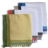 Athom Living Light Weight Cotton Premium Waffle Border Bath Towel | Pack Of 4