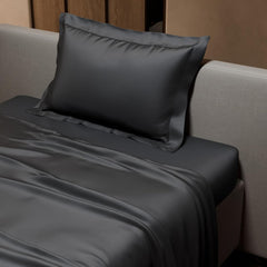 Single Bedsheet With 1 Pillow Cover - 60 X 90 Inches, Dark Grey | Premium Bedding Set, Home Decor, Wedding Gift For Couples, Housewarming, Anniversary