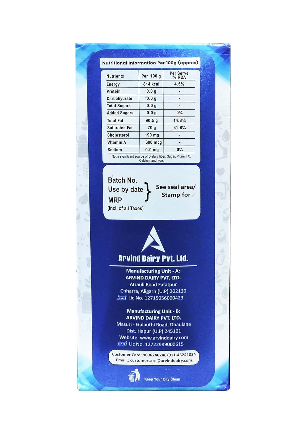 Natural Premium Desi Ghee By Arvind | Rich Aroma For Better Digestion & Immunity Pure Desi Ghee Good For Sweets | (1 Litr) 33.8 Ounce | Box Pack Natural Premium Desi Ghee By Arvind | Rich Aroma For Better Digestion & Immunity Pure Desi Ghee Good For Sweets | (1 Litr) 33.8 Ounce | Box Pack
