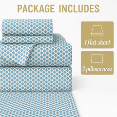Double Bedsheet For King Size With 2 Pillow Covers - 102 X 108 Inches, Sky Blue | Soft, Breathable & Skin-Friendly Bedding For Daily Use