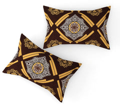 King Size Bedsheet With Two Pillow Cover (Size - 78 X 72 Inches, Dark Brown) | Elastic Fitted Floral Bedsheet | Best For Festival Gifting