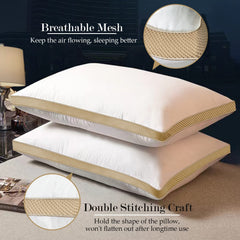Gusset Pillow, 3d Virgin Fiber Filled, Adequate Firmness & Support, Microfiber - 17 X 27 Inch | White Pillow, Supportive Comfort, For Side, Back & Stomach Sleepers - Pack Of 1