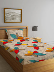 Single Bedsheet With 1 Pillow Covers - 55 X 90 Inches, Multicolor | Natural Resistance To Shrinkage & Wrinkles | Stylish & Unique Design