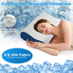 Premium Orthopedic Cool Gel Memory Foam Pillow For Neck Pain Relief, Model - Contour | For Head & Shoulder Pain Relief, Use For Head, Back, Neck | Comfortable Pillow - Pack Of 1
