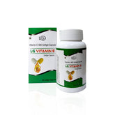 LG Vitamin E 400mg Capsules For Face And Hair 100% Natural , Glowing Face, Healthly Skin And Hair Nutrition | 60 Softgel , 100gm 0.2lbs