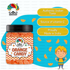 Mr. Merchant Orange Candy (Narangi Goli) 300gm, | Jar Pack