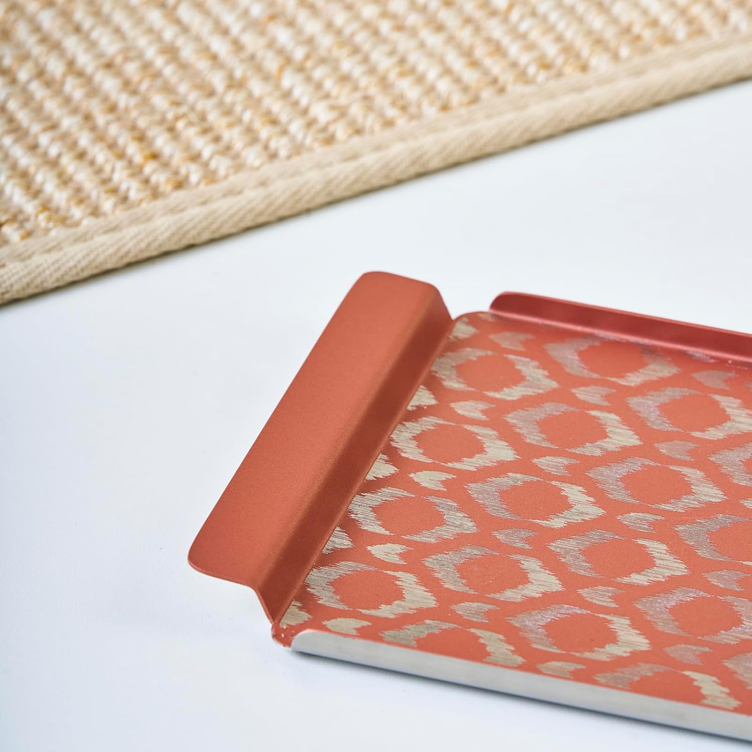 Designer Pink Stainless Steel Medium Tray - Art Deco Series | Corporate Gifting For Diwali - Multipurpose Serving Platter | Premium Serve Ware, Dinnerware & Tableware Designer Pink Stainless Steel Medium Tray - Art Deco Series | Corporate Gifting For Diwali - Multipurpose Serving Platter | Premium Serve Ware, Dinnerware & Tableware