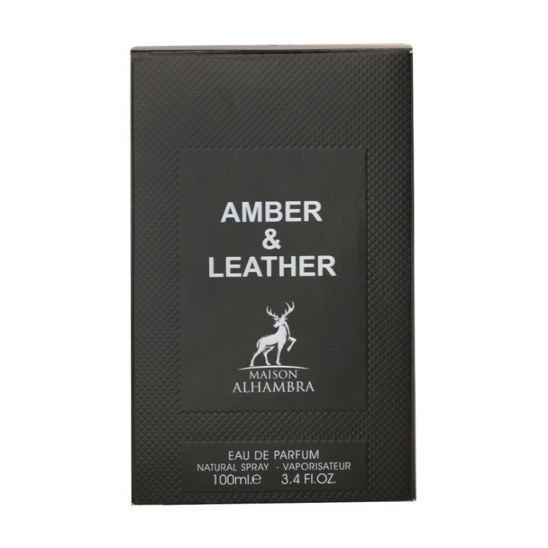 AMBER & LEATHER BY MAISON ALHAMBRA EAU DE PARFUM 100ML 3.4FL.OZ. UNISEX FRAGRANCE AMBER & LEATHER BY MAISON ALHAMBRA EAU DE PARFUM 100ML 3.4FL.OZ. UNISEX FRAGRANCE