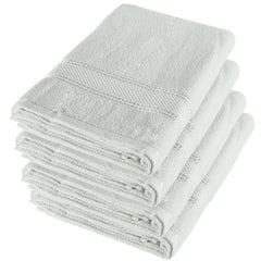Ayus Luxury Hotel Collection (Finesse) 100% Cotton Bath Towel 2000 Gsm | Highly Absorbent, Bathroom Towels, Super Soft, Bath Towel (Plush White) - 4 Piece