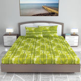 King Size Double Bedsheet With 2 Pillow Covers - 87 X 108 Inches, Green | Soft & Durable For Everyday Use - All Season Comfort