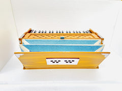 Musical Instrument Harmonium With Cover Bag - 7 Stopper, 39 Keys, Double Fold Bellows, Two Reeds (Base- Male), 3 1/4 Octaves | Tuning 440 Standard Pitch - Compact & Portable Design
