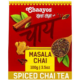 Chaayos Desi Masala Chai - 100gm, 3.5 Ounce, 50 Cups | 100% Natural Ingredients Spiced Chai Tea - Relieves Stress, Boosts Immunity | Medium Caffeine Loose Leaf Tea - Premium Chai Patti