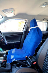 Roman Home Solid Large Luxury All Car Seats & All Office Chair Towel With Tie Knot & Elistick 450 Gsm - (Blue)