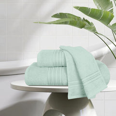 Boutiquo 100% Cotton Bath, Hand & Face Towel 900 Gsm | Eco-Friendly Towels For Men & Women, Ultra Soft & Highly Absorbent - Sea Green (Pack Of 3)