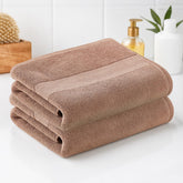 Earthy Fables Pure Carded Cotton Bath Towel 1000 Gsm | Soft, Absorbent, Quick Dry & Skin-Friendly Towel Set Of 2 (Mocha)