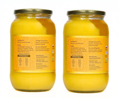 100% Natural A2 Bilona Gir Cow Ghee By Swarnamrit | Traditional Bilona Method Healthy Pure Desi Ghee Good For Bakes Cookies | 2 Litre (1 Litre * 2) 67.6 Ounce | Jar Pack