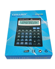 Eos OT-714D Series 14-digit Basic Calculator With 112-step Check, Metal Faceplate & Extra Large Display, Solar-powered Professional/home Use Calculator (Black)