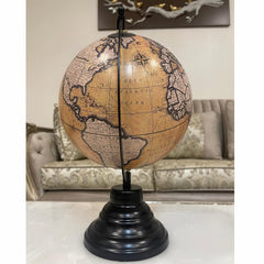 Antique Decorative Spinning World Globe 8 Inch Diameter With Black Stand For Home & Office Decor, Kids & Student Learning, Gift, Political Map, Show Piece, Pack Of 1