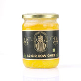 Premium A2 Desi Gir Cow Ghee By Atharvaa Organic | Natural & Healthy Protein Fiber Desi Cow Ghee Perfect For Body Joint Pain | (500ml) 16.9 Ounce | Jar Pack