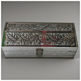Designer Premium Mdf Wedding Box/Cash Box, Shagun Box, Decorative Box, Money Box, Gaddi Box 20 X 9 X 4cm, Colour - Golden, Style - Silver Laser Cut