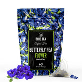 Blue Tea Butterfly Pea Flower Herbal Tea - 60 Pyramid Tea Bags | Sun Dried Flower Antioxidant Tea - Caffeine Free, Detox Tea | No Added Colors, Aparajita - Shankhpushpi, Zipper Pack