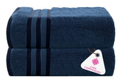 Casa Copenhagen Egyptian Cotton Exotic Hand Towel 400 Gsm (Zt Navy)- 2 Pcs