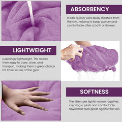 Maxoshine Microfiber Bath Towels Large Size-Super Soft Coral Fleece Bathing Towel Hook Quick Dry Super Absorbent-Bath Towel For Men & Women (Purple/Blue, Pack Of 2)