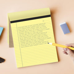 Office Notepads, A4 Size Legal/Wide Ruled, Colours Writing Office & Memo Pads (Yellow) Pack Of 1