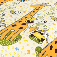 Cartoon Printed Single Bedsheet For Kids With One Pillow Cover - 60 X 90 Inches, Yellow | 300 Thread Count - Wrinkle Free Soft Perfect For Everyday Use