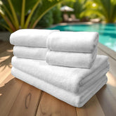 Labham 100% Cotton 2 Bath & 4 Hand Towel 1800 Gsm | Ultra-Soft Super Absorbent & Quick Dry Bath, Hand Towel (White) - Pack Of 6