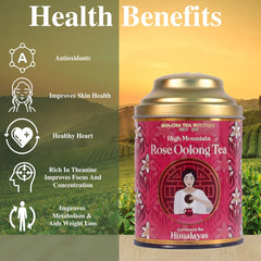 San-Cha Pure High Mountain Rose Oolong Tea - 50gm, 1.7 Ounce, 150 Cups+ | Improves Skin Health, Aids Weight Loss - Low Caffeine Loose Leaves Himalayan Tea