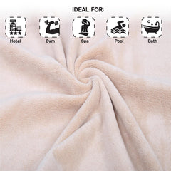 Housse Premium Microfiber Bath Towel 550 Gsm | Extra Large Quick Dry Towels For Women & Men | Super Soft Plush | Ultra Absorbent For Home Swimming Sports & Travel (Beige)