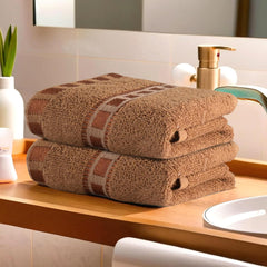 Kuber Industries Cotton Hand & Face Towels 200 Gsm | Easily Washable Workout Gym Napkins For Men | Pocket Towel - Golden (Pack Of 2)