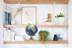 Globe Educational Globe 10 Inch Height & 8 Inch Diameter Rotating World Globe With Golden Finish Arc & Base, Home Decor, Office Decor, Gift For Students (Blue) Pack Of 1