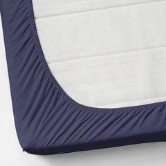 Plain Cotton King Size Elastic Fitted Bedsheet With 2 Pillow Covers - 72 X 78 X 8 Inches, Blue | Ideal For Home Bedrooms, Hotel Rooms, Guest Bedsheet