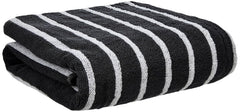 Home Centre Color Refresh Essence Cotton Striped Bath Towel 300 Gsm (Grey)