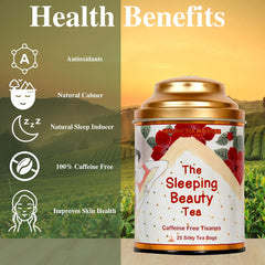 San-Cha The Sleeping Beauty Herbal Tea - 25 Silky Tea Bags | Improves Skin Health, Natural Calmer - Caffeine Free, Rich In Antioxidants