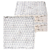 Cotton Chair Cushions Pillow For Sitting, Back Rest, Triangular Print - Grey | Chair Pad For Office Work & Posture Support | Furniture Cushion, Lightweight & Long Lasting - Pack Of 3
