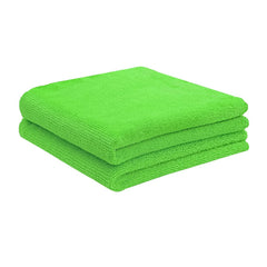 Softspun Microfiber Cloth 350 Gsm | Thick Lint & Streak-Free Multipurpose Cloths Microfibre Towels - 2 Pcs (Green)