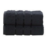 Spread Spain 100% Cotton Hand Towel 600 Gsm | Soft, Fluffy, Super Absorbent & Quick Dry Towels For Pool, Spa & Gym (Black) -Set Of 2