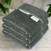 Heelium Bamboo Bath Towel 3x Softer & Quick Drying 400 Gsm (Grey)