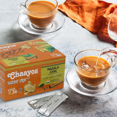 Chaayos Instant Premix Masala Chai - 36 Sachets, 288gm, 10.1 Ounce | Aids Digestion, Boosts Metabolism - Spiced Assam Chai Tea | Low Sugar, Caffeine Free